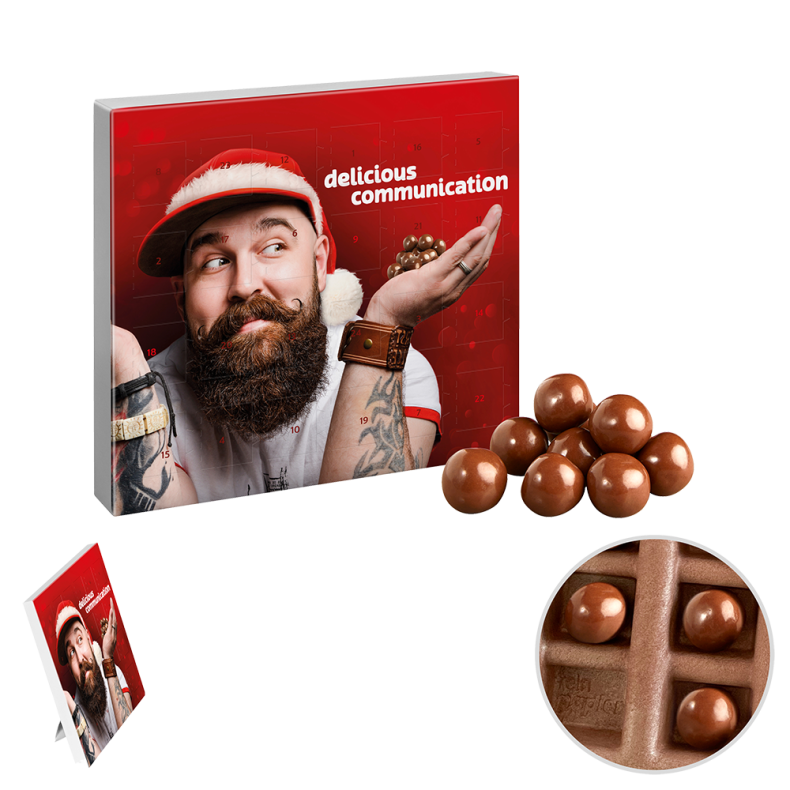 Papir Mini Julekalender med sprde chokokugler