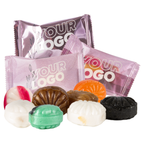 Enkeltpakket bolsjer med logo